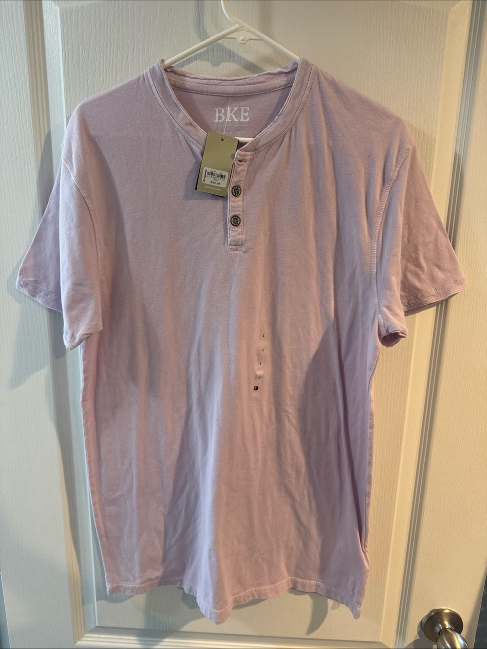 BKE Men’s Light Lavender Short-Sleeve Henley